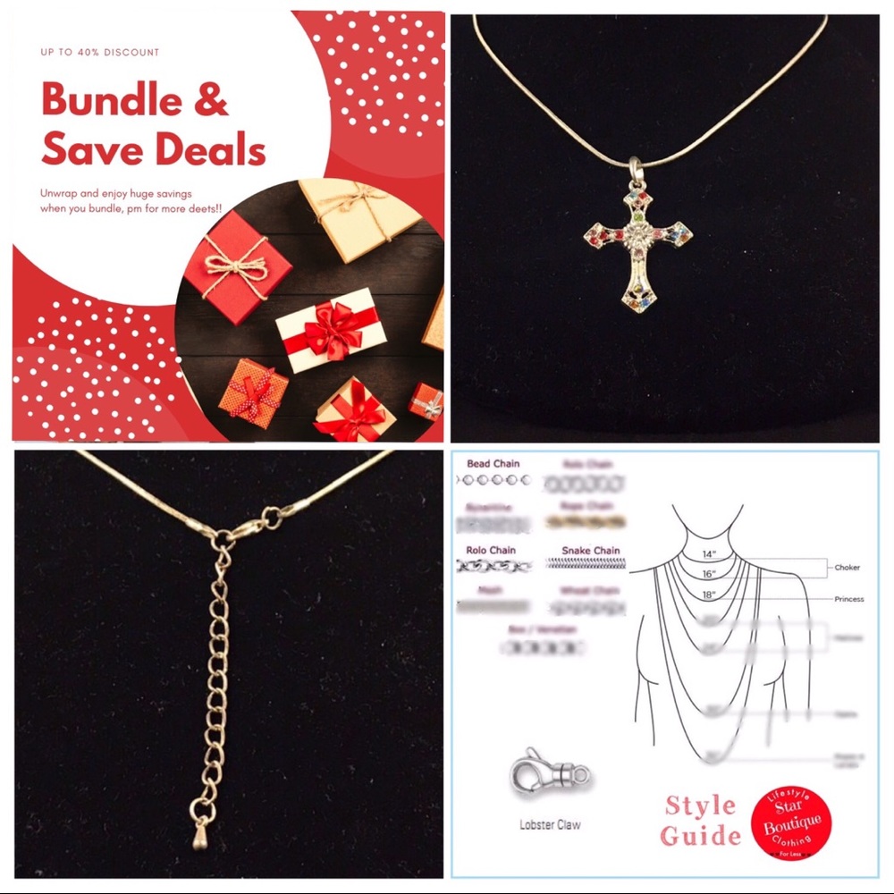 Colorful cross fashion pendants with necklace